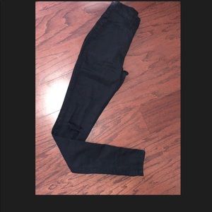 Black High waisted jean- cut out knees